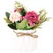 Artificial Hydrangea Bouquet with Small Ceramic Vase Fake Silk Variety Flower Balls Flowers Decoration for Table Home Party Office Wedding (Pink)